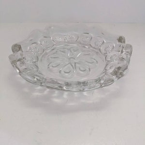 Vintage Clear Crystal Glass Moon and Star Ash Tray