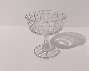 EAPG Dalzell Priscilla Clear Footed / Pedestal Clear Glass Compote