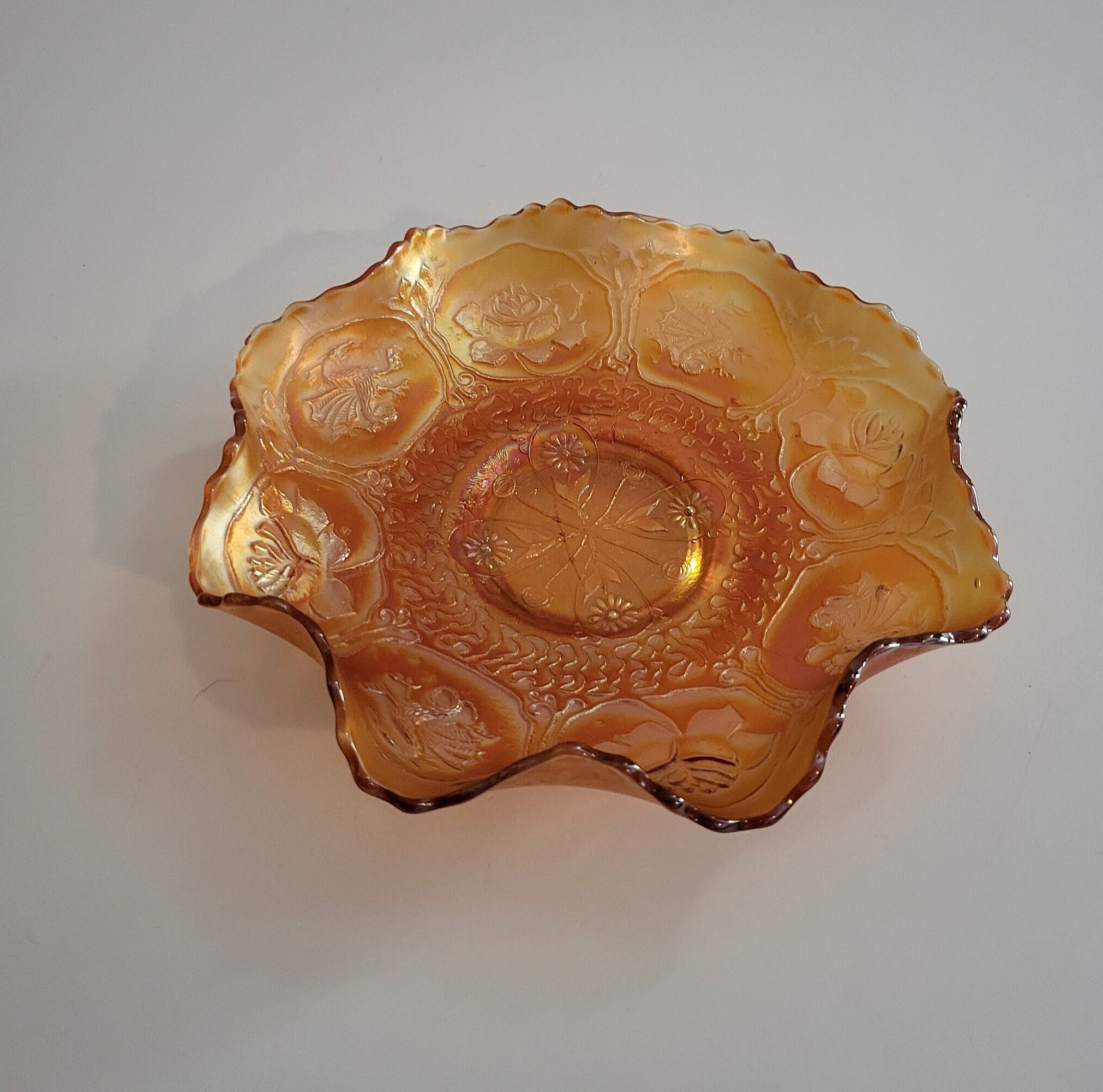 Carnival Glass Dragon and Lotus - Etsy