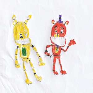 Fredbear and Spring Bonnie Five Nights at Freddy's Inspired Drawing Printable Download