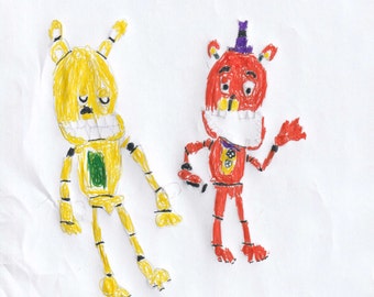 Fredbear y Bonnie Spring cinco noches en Freddy inspiraron en dibujo para imprimir descargar