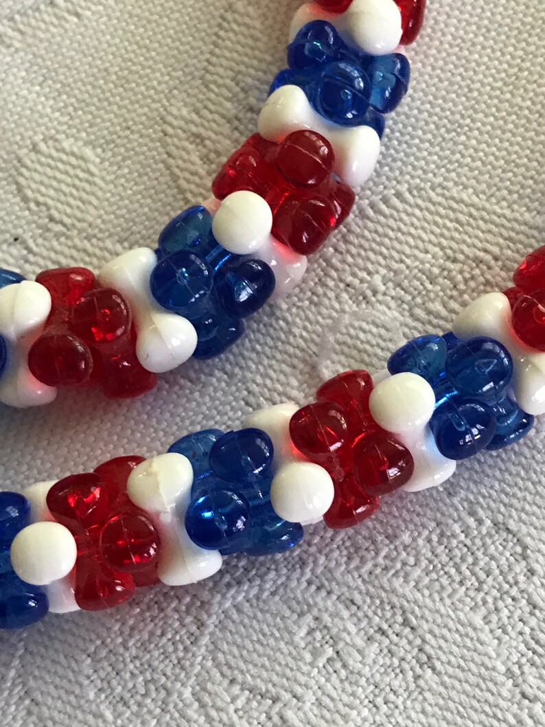 White and Blue Necklace Red