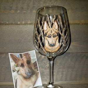 PET PORTRAIT Wine Glasses Custom Hand Painted image 3