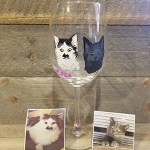 PET PORTRAIT Wine Glasses Custom Hand Painted image 6