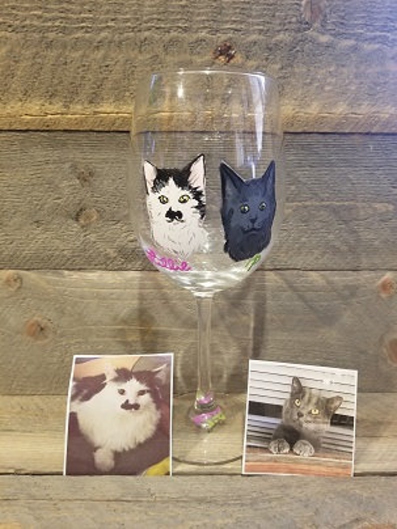 PET PORTRAIT Wine Glasses Custom Hand Painted image 6