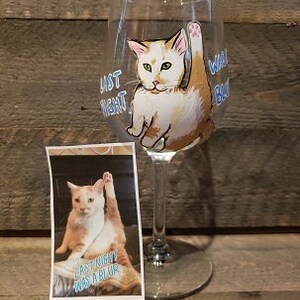 PET PORTRAIT Wine Glasses Custom Hand Painted image 5