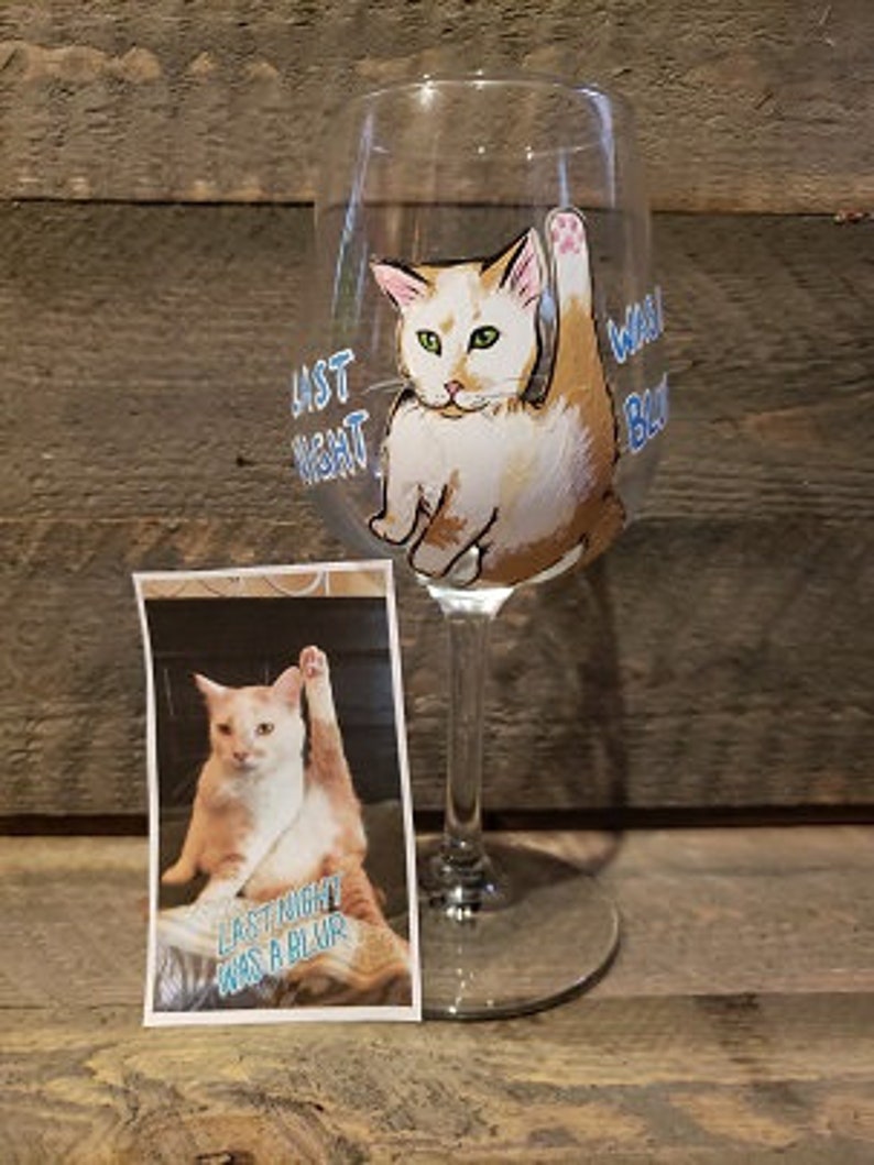 PET PORTRAIT Wine Glasses Custom Hand Painted image 5