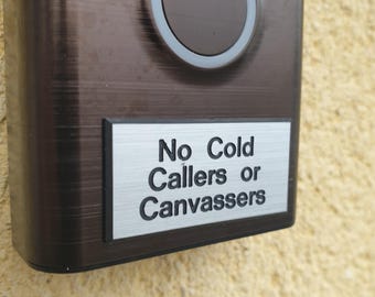 Ring door bell personalised sign any text flat house number office block brushed silver / brushed gold intercom, no cold callers