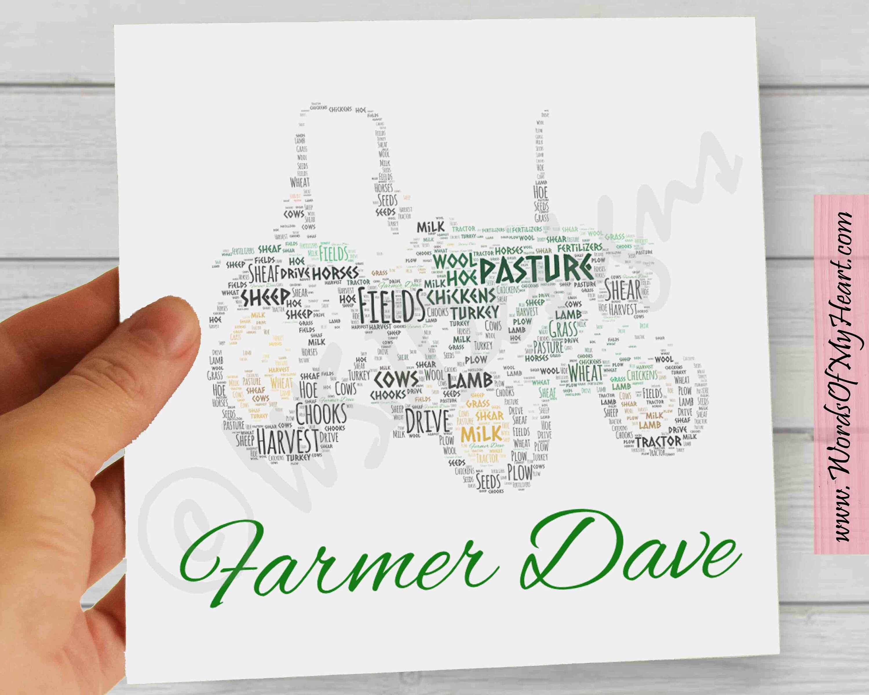 Custom Tractor Word Art Printable. Perfect for Farmers Tractor Etsy