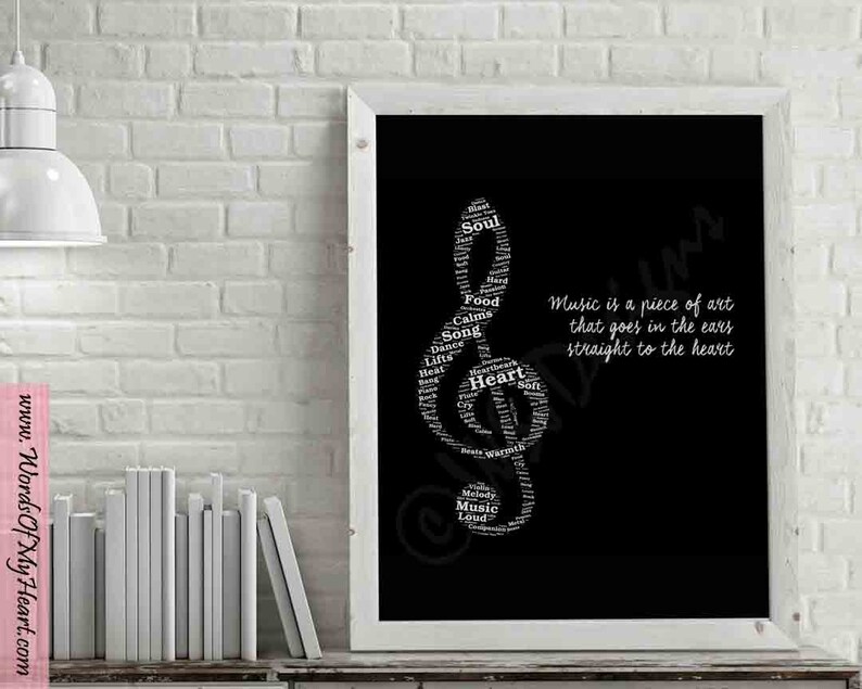 Printable Music Word Art Quote Music is a Piece of Art That Etsy