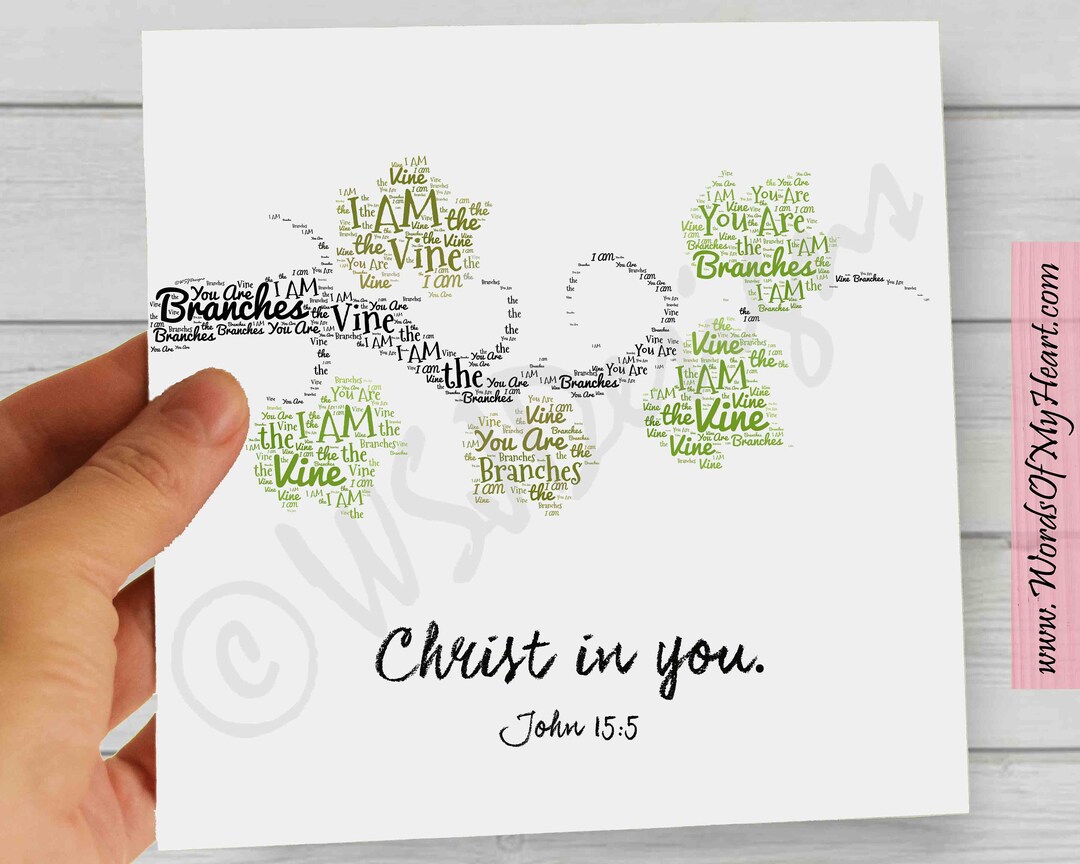I Am the Vine You Are the Branches. Abide in Me & I in You. Etsy