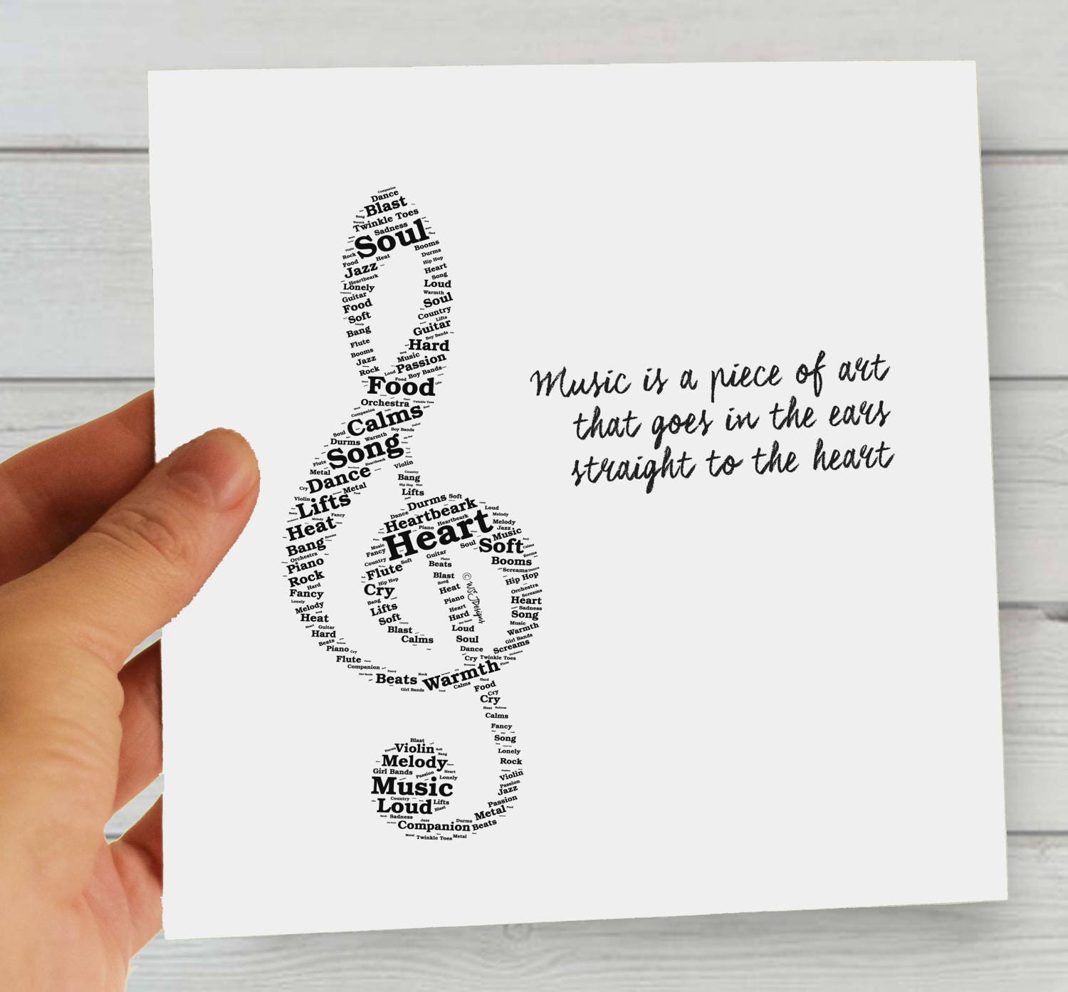 Printable Music Word Art Quote Music is a piece of art that