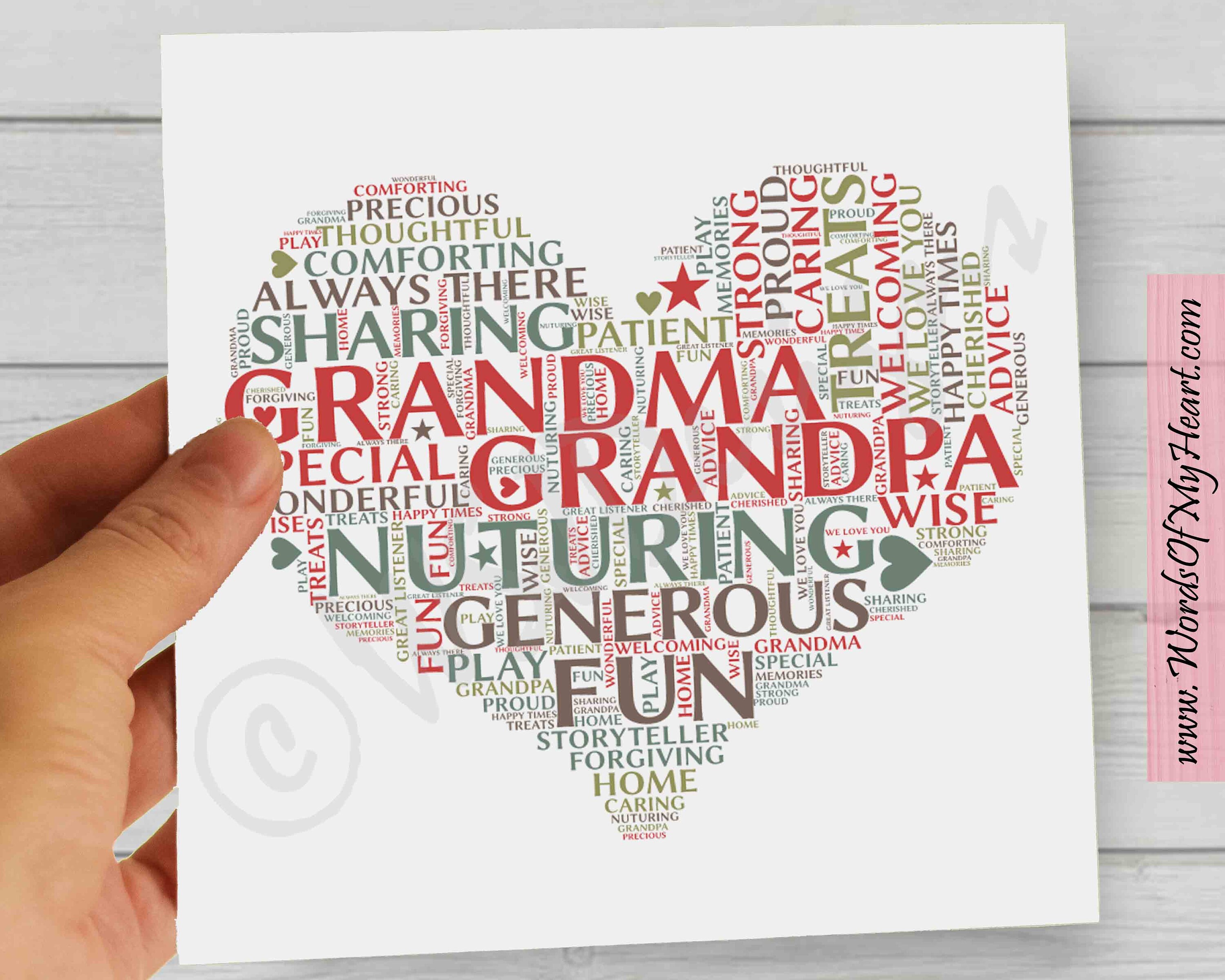 Custom Gift for Grandma & Grandpa Printable Word Art. Perfect Etsy