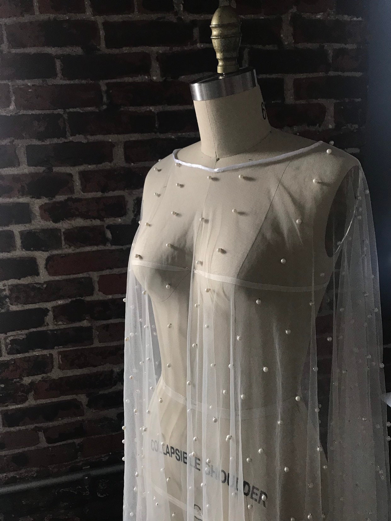 Gilly Boho Beaded Pull-On Bridal Capelet