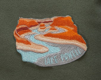 Lake Powell Travel Patch - Reflection Canyon | Utah Souvenir | Woven Iron-on or Sew-on, Jeans, Jackets, Hats Outdoor patch - Hiking patch