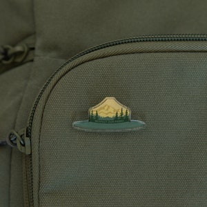 Park Ranger Hat Acrylic Pin | Respect our Parks, Backpack, Hike, Travel, Exploring, Mountains, Trees, Gift, Jacket, Shirt, Hat, Photographer