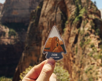 Angels Landing Zion National Park Sticker, Utah State Souvenir, Arrowhead, Vinyl, Decal, Bumper, Laptop, Hiking, Travel, Water Bottle