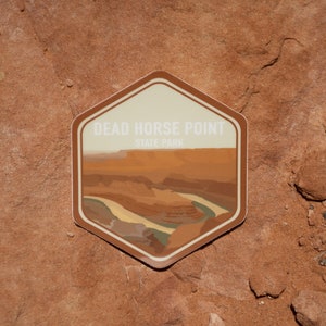 Sticker van het staatspark Dead Horse Point | Moab Utah, Arches, Canyonlands National Park, vinyl, sticker, waterdicht, wandelen, reissouvenir