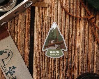 Sequoia National Park Sticker | California State Souvenir, Arrowhead, Vinyl, Decal, Bumper, Scratch Resistant, Window, Laptop, Hiking, Trees
