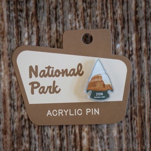 Acrylic Pin Zion National Park | Utah State Souvenir, Arrowhead, Backpack, Gift, Jacket, Shirt, Hat, Photographer, Hipster, Travel