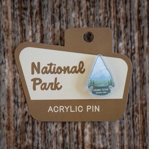 Acrylic Pin Grand Teton National Park |  Wyoming Souvenir, Arrowhead, Backpack, Gift, Jacket, Shirt, Hat, Photographer