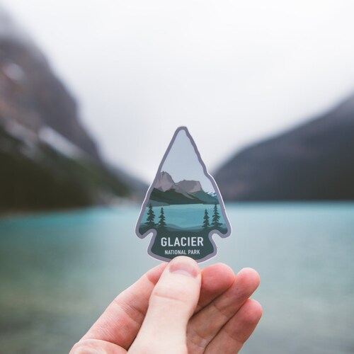 Glacier National Park Sticker Montana Souvenir Arrowhead - Etsy