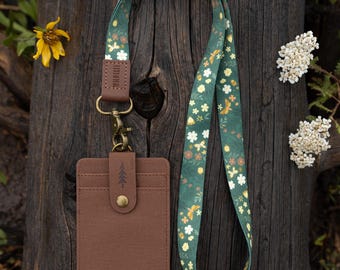 Flutter & Fern Neck Lanyard – Butterfly, Daisy, Wildflower, Floral | Great for ID Holder, Event Pass, Key Fob | Gift for Teacher, Nurse