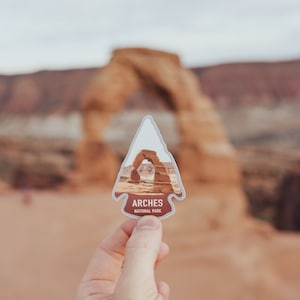 Arches National Park Sticker, Utah State Souvenir, Delicate Arch Moab, Arrowhead, Vinyl, Decal, Bumper, Laptop, Hiking, Travel, Water Bottle