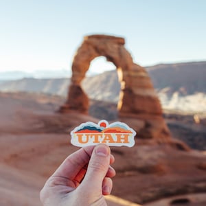 Utah Travel Sticker | UT State Souvenir, Vinyl Die Cut, Decal, Durable, Waterproof, Scratch Resistant, Window, Laptop, MacBook, Car Bumper