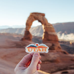 Utah Travel Sticker | UT State Souvenir, Vinyl Die Cut, Decal, Durable, Waterproof, Scratch Resistant, Window, Laptop, MacBook, Car Bumper