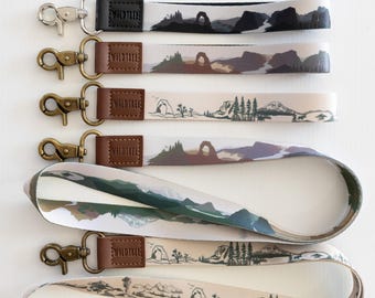 National Park Lanyard Collection - Wristlet Keychains and Long Neck Lanyards | Badge ID Holder, Key Fob - Gift for Teacher, Nurse