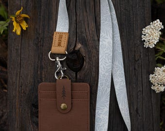 Meadow Mist Neck Lanyard – Misty Gray-Blue Fern, Botanical, Nature Print | Great for ID Holder, Event Pass, Keys | Gift for Teacher, Nurse
