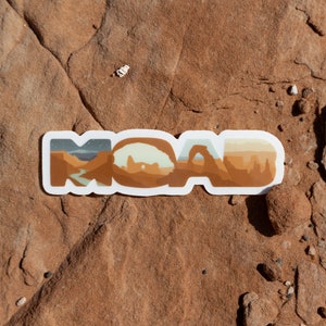 Moab Utah Sticker, Utah State Souvenir, Delicate Arch Moab, National Park Arches Canyonlands, Bumper Travel, Arrowhead, Vinyl, Decal