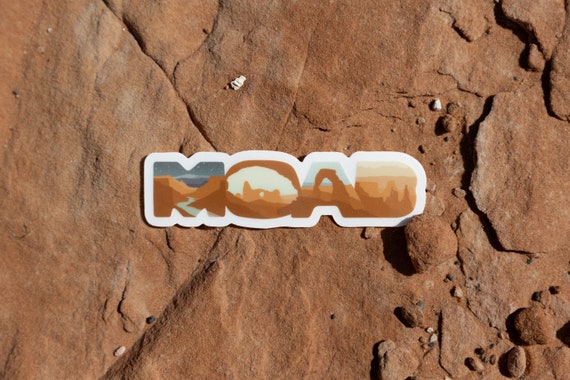 Moab Utah Sticker, Utah State Souvenir, Delicate Arch Moab, National Park Arches Canyonlands, Bumper Travel, Arrowhead, Vinyl, Decal