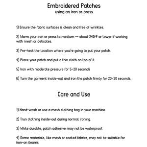 Patch instructions