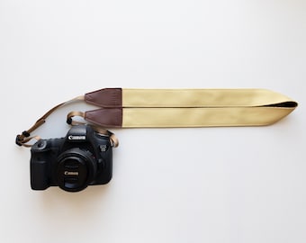 Yellow Camera Strap | Honey Yellow | Photography Accessories | Minimalist Modern | Simple Solid color | Vegan Leather | Crossbody