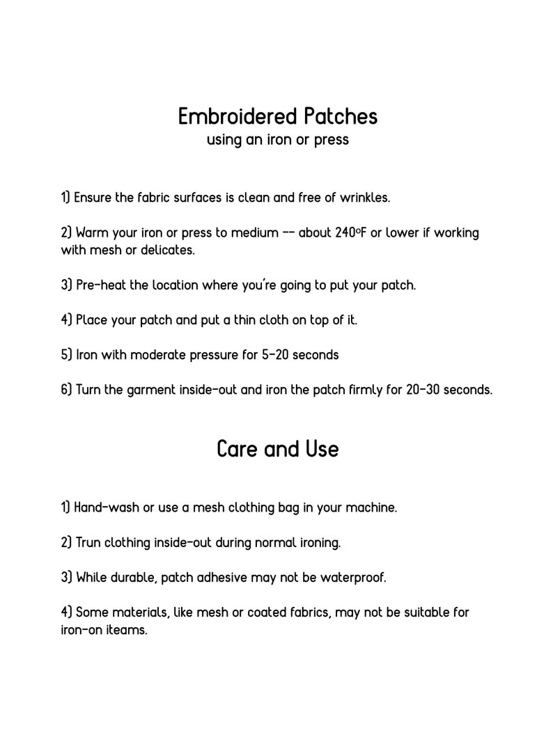 patch instructions