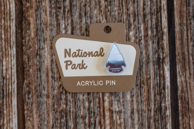 Shenandoah National Park acrylic pin on pin backing