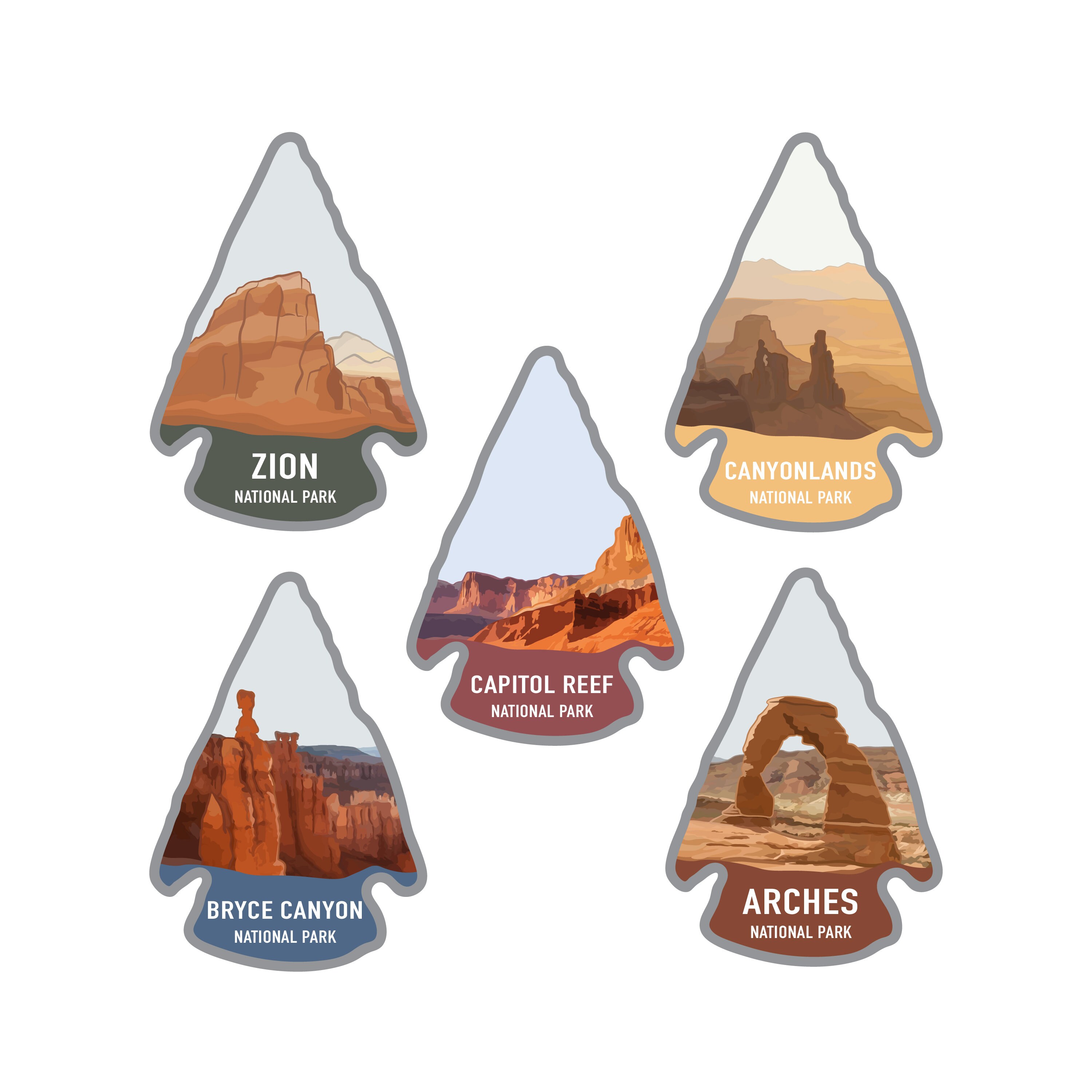 Utah National Park Sticker Pack Utah Stickers National Etsy