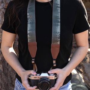 Foggy Forest Camera Strap Featuring Moody Pine Trees and Mountains - Nature Landscape printed - Photography Accessory, Comfortable Backing