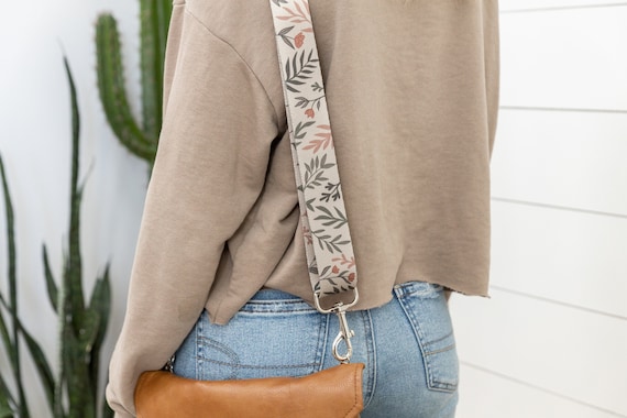 Purse Strap Moody Flower Floral Design Simple Botanical