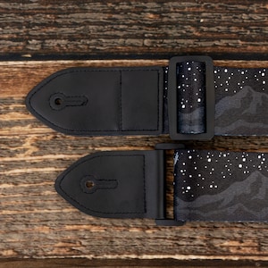 Guitar Strap Midnight Mountain, Night under the Stars Aesthetic, landscape, Outdoors, Black, Bass, Electric, Acoustic Accessories, Crossbody image 5