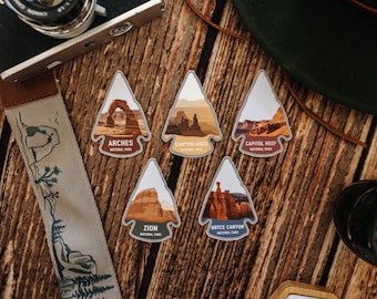 Paquete de pegatinas del Parque Nacional de Utah / Pegatinas de Utah / Pegatinas de vinilo del Parque Nacional / Zion / Capitol Reef / Canyonlands / Bryce Canyon / Arches