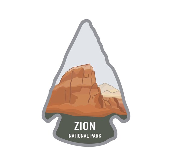 Zion National Park Patch Die Cut Sticker Zion National Park, Utah, Starry Night National Park Series, Vinyl Sticker, (Waterproof Decal For Cars, Water Bottles, Laptops, Coolers), Small National Parks Water Bottle With