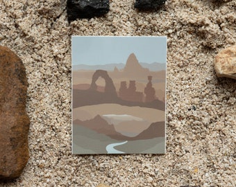 Pegatina de viaje de los 5 más poderosos de Utah / Arches, Bryce Canyon, Canyonlands, Capitol Reef y Zion National Park / Resistente al agua y a los arañazos