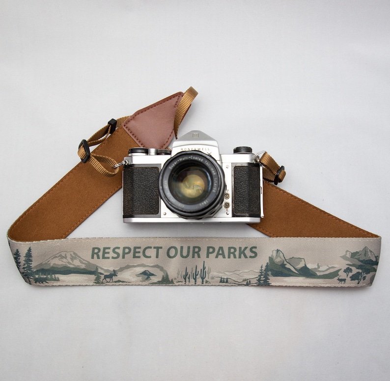National Park Inspired Camera Strap Outdoor Adventure Green