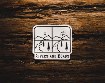 Rivers and Roads Sticker | Fun & Happy Travel Sticker, Adventure Inspiration, Hippy, Song Lyric, Vinyl, Decal, Bumper, Laptop, Water Bottle