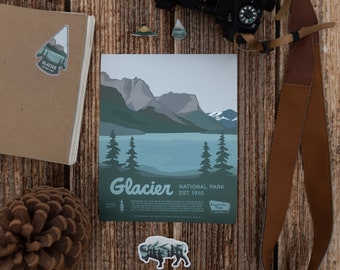 Glacier National Park Print (Digital Download) Downloadable print  | Printable Wall Art | Home decor for National Park Lovers