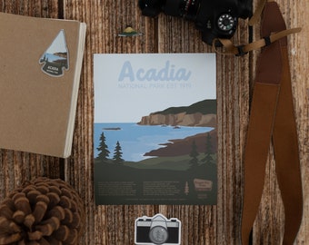 Acadia National Park Print (Digital Download) Downloadable print  | Printable Wall Art | Home decor for National Park Lovers