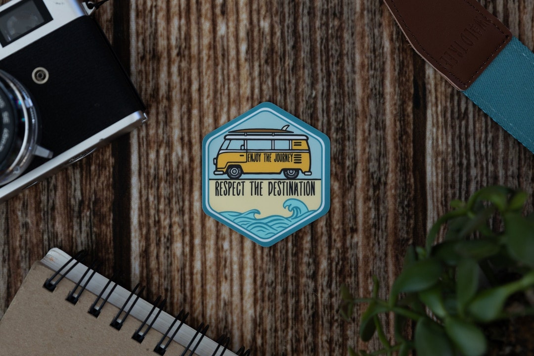 Bus Destination Sticker (ocean) | Van Life, Water Bottle, Laptop, Vinyl ...